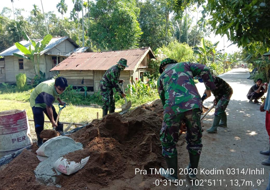 Semangat Pra TMMD di Teluk Kiambang, TNI dan Warga Kejar Target Sasaran Kegiatan