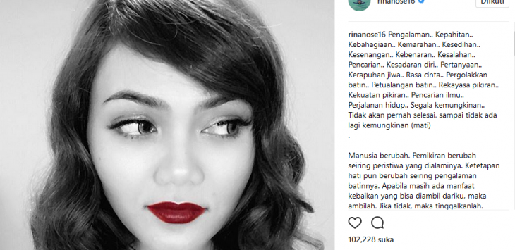 Kecewa Rina Nose Lepas Hijab, Komentar Dukungan Uus Bikin Fans Emosi