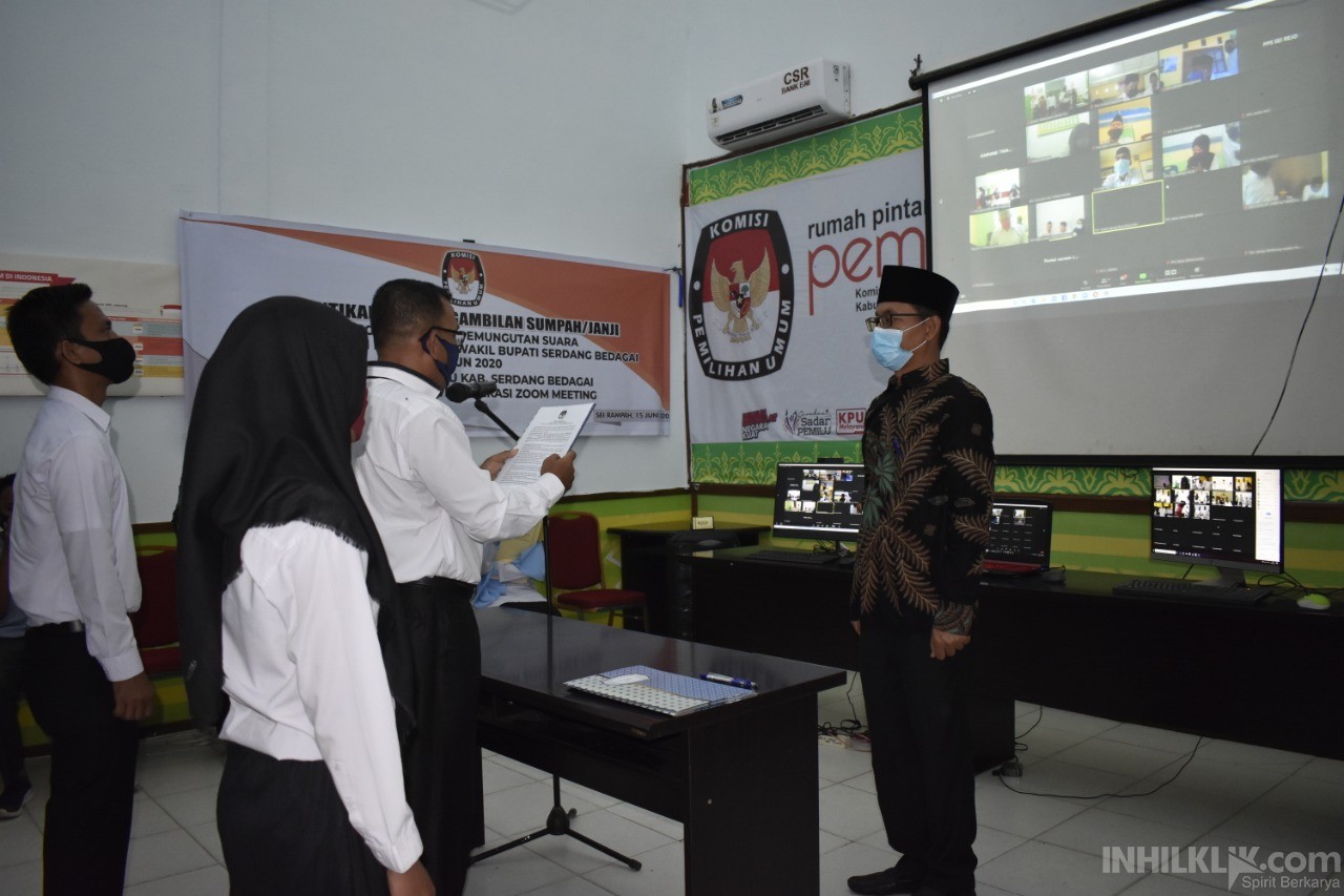 Secara Daring, KPU Resmi Lantik PPS se-Kabupaten Sergai