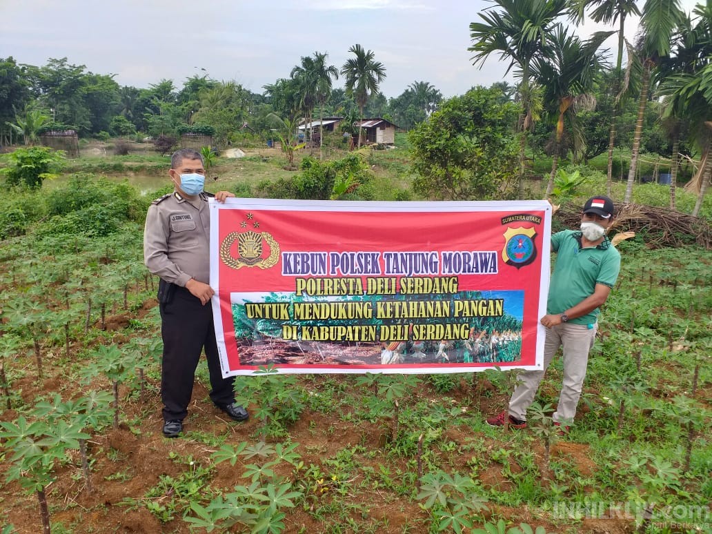 Polsek Tanjung Morawa Polresta Deli Serdang Pelopori Warga Manfaatkan Lahan Kosong
