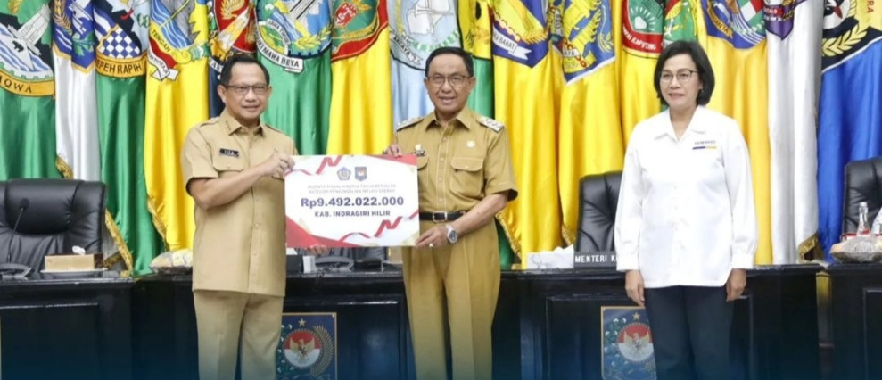 Pemkab Inhil Raih Penghargaan Insentif Fiskal Kinerja Tahun Berjalan dari Pemerintah Pusat