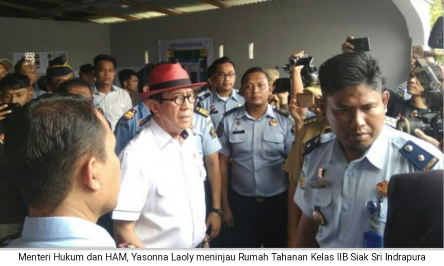 Tinjau Rutan Siak, Yasona Laoly: Kita Sesalkan yang Terjadi ini