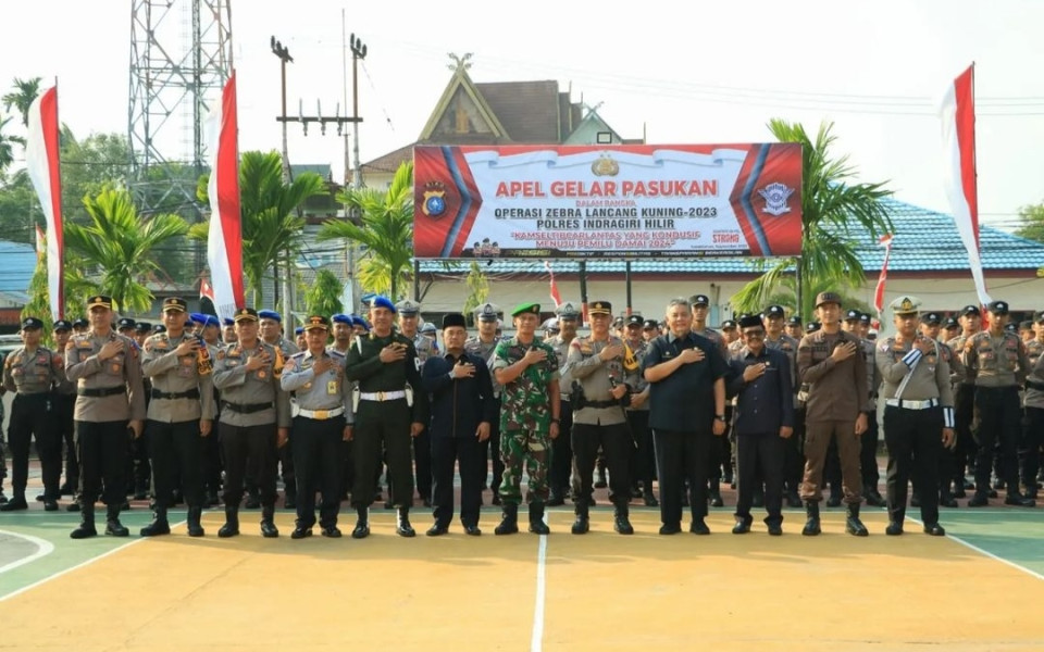 Bupati Inhil Hadiri Apel Gelar Pasukan Operasi Zebra Lancang Kuning 2023