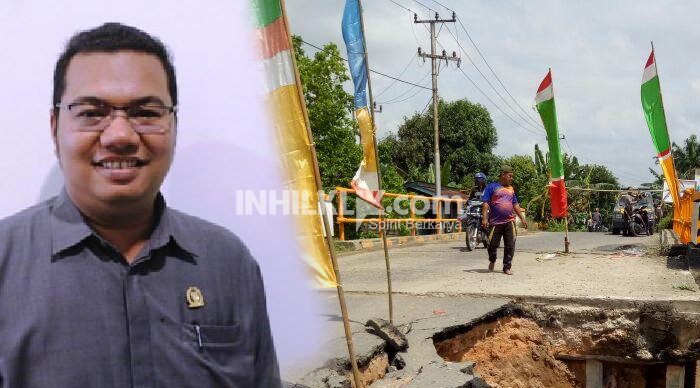 Jalur Tembilahan-Rengat Nyaris Putus, Dewan Pinta Pemkab Inhil Turun Tangan