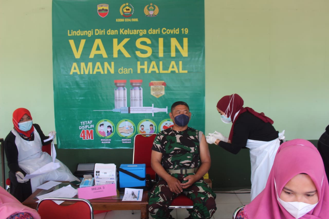Kodim 0314 Inhil Laksanakan Vaksinasi Covid-19 Tahap II
