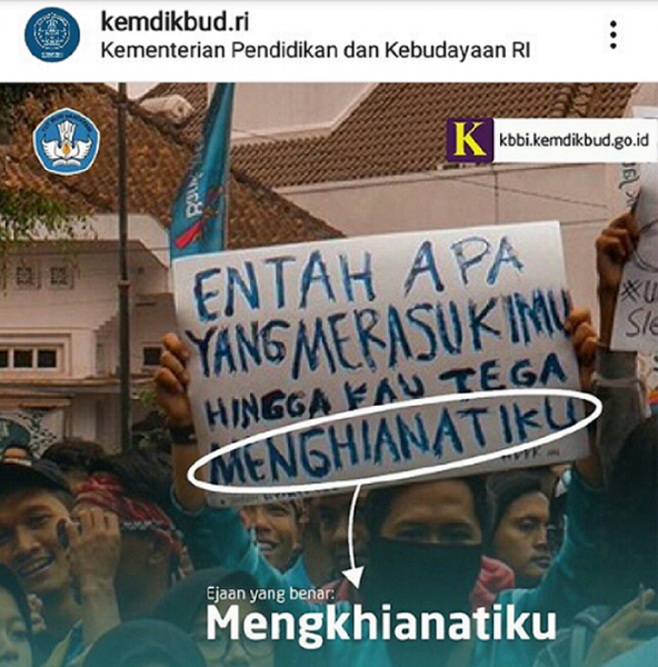 IG Kemendikbud Revisi Karton Pendemo, Netizen Banjiri Kolom Komentar
