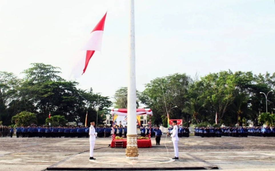 Segenap ASN di Inhil Ikuti Upacara HUT RI ke-78