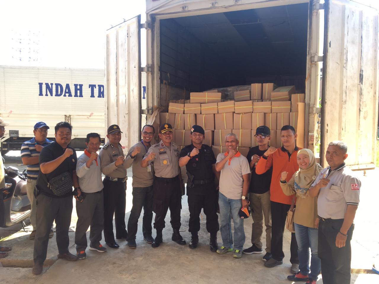 Surat Suara Pemilu 2019 Tiba di Inhil