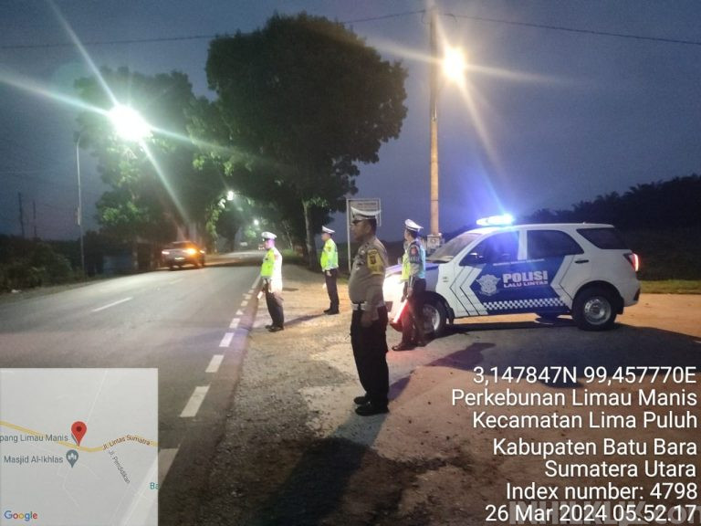 Kasat Lantas Polres Batubara Pimpin Giat Patroli Asmara Subuh
