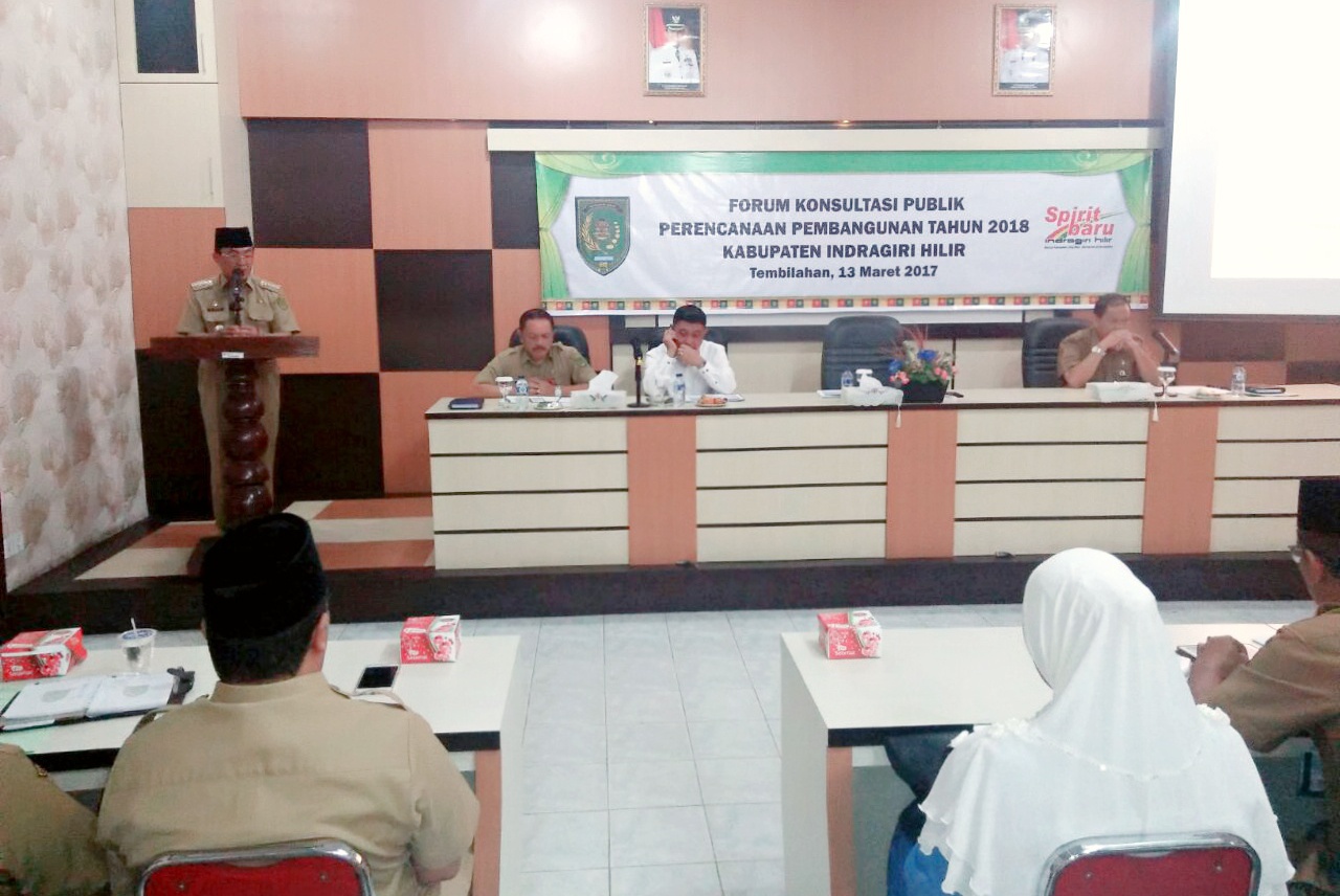 Bupati Inhil Hadiri Forum Komunikasi Publik Perencanaan Pembangunan Tahun 2018