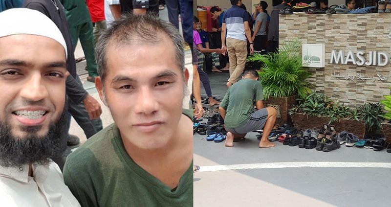 Pria Tionghoa Rapikan Alas Kaki Jamaah Masjid Setiap Salat Jumat