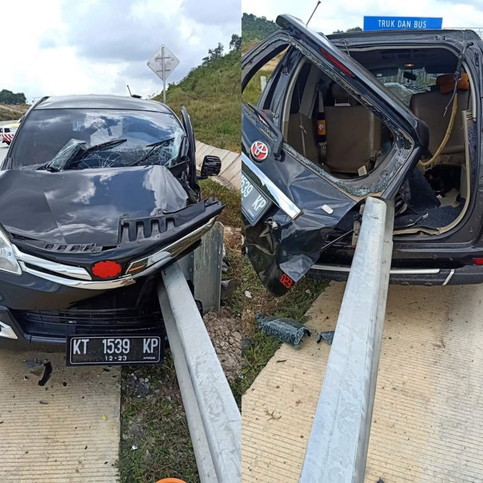 Kecelakaan Avanza Isi 8 Orang Tembus Pembatas Jalan, ini Foto-fotonya