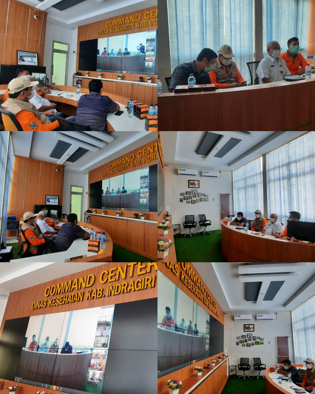 Bahas Covid-19, Kadiskes Inhil Vidcon Dengan Seluruh Kepala Puskesmas