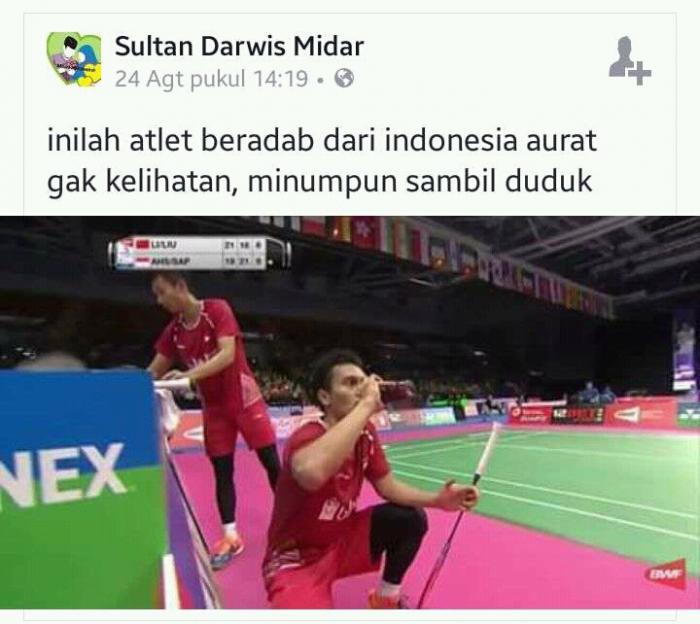 Atlet Bulutangkis Indonesia Tuai Pujian, Tampil Tutup Aurat dan Minum Duduk