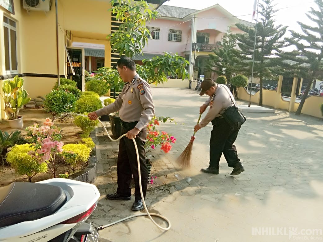 Polsek Firdaus Bersih Bersih Mako Cegah Virus Corona