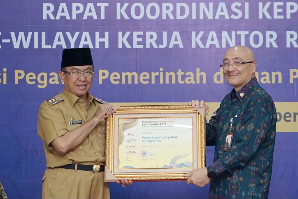 Pemkab Inhil Raih BKN Award Tahun 2022