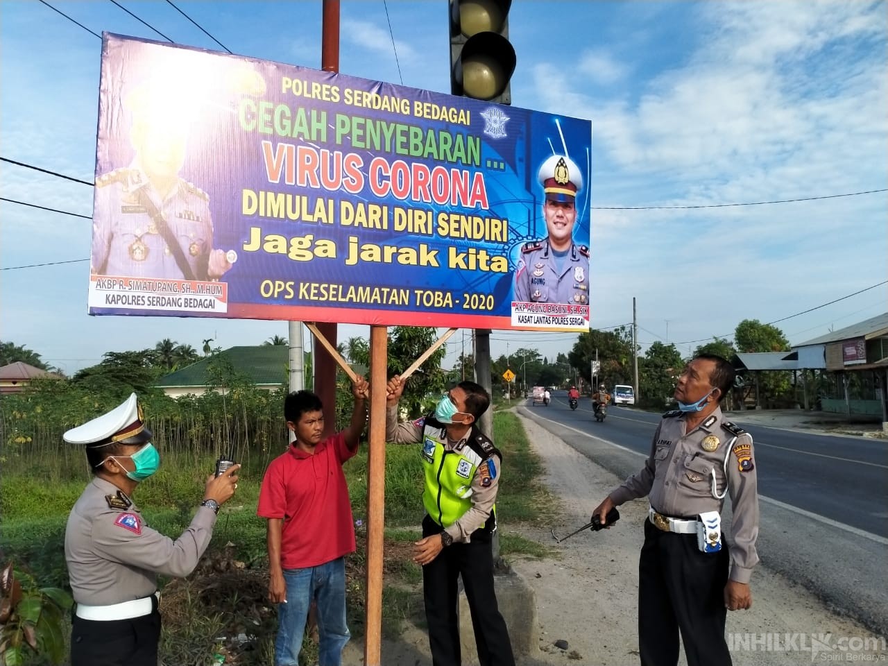 Sat Lantas Polres Sergai Himbau Masyarakat Cegah Covid-19