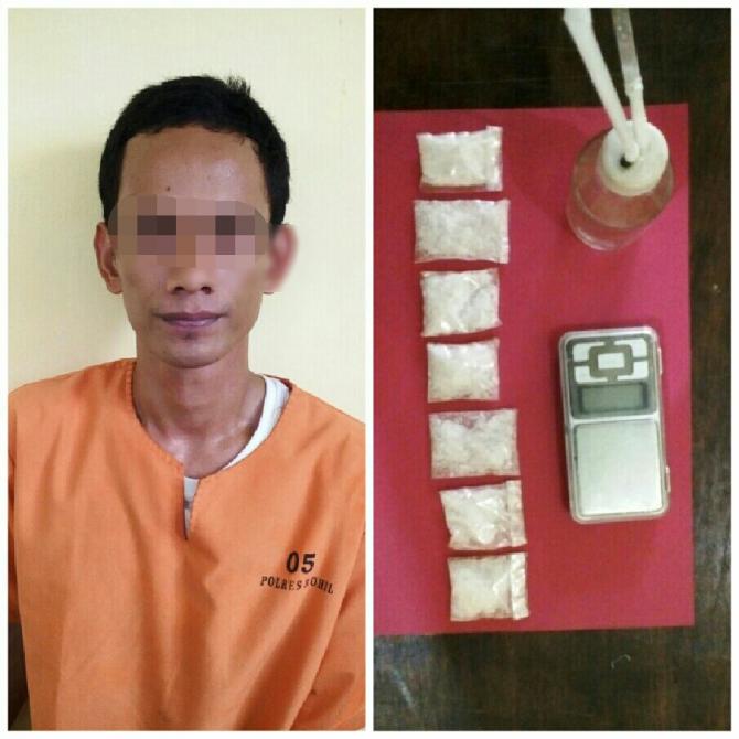 Sat Narkoba Polres Rohil Bekuk Pemilik 7 Paket Besar Shabu, Satu Pelaku Kabur