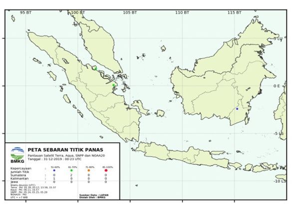 Dua Titik Panas Terdeteksi di Bengkalis