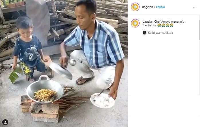 Bikin Heran, Ayah Ini Sulap Sandal Jadi Sajian Oseng-Oseng?