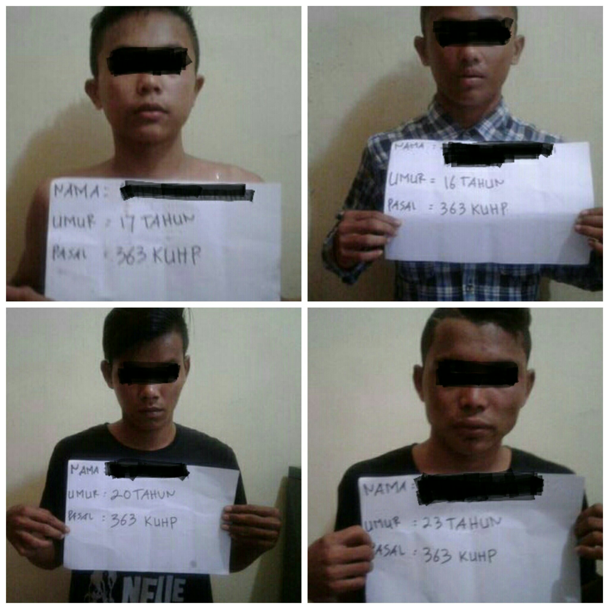 Curi Mesin Ponton, Empat Pemuda di Mandah Ditangkap
