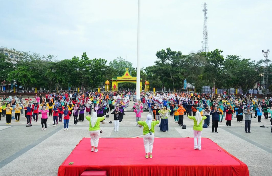 Dinkes Inhil Gelar Senam Osteoporosis Rangka HKN ke-59