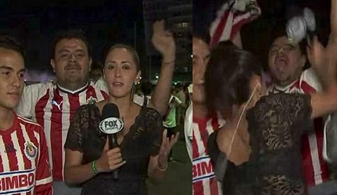 Dilecehkan Saat Siaran Langsung, Presenter Cantik Ini Pukul Suporter Bola