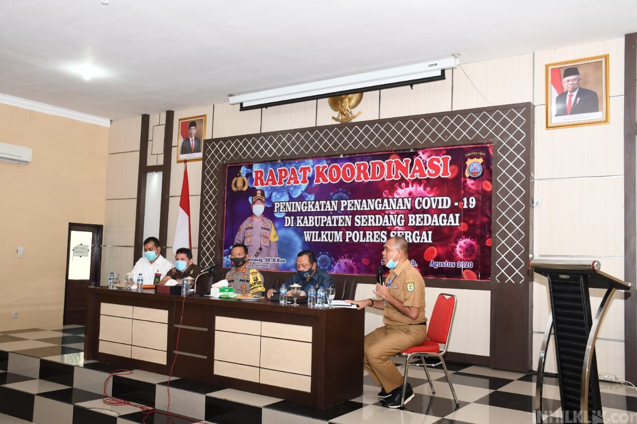 Tingkatkan Penanganan Covid-19, Pemkab – Polres Sergai  Gelar Rakor