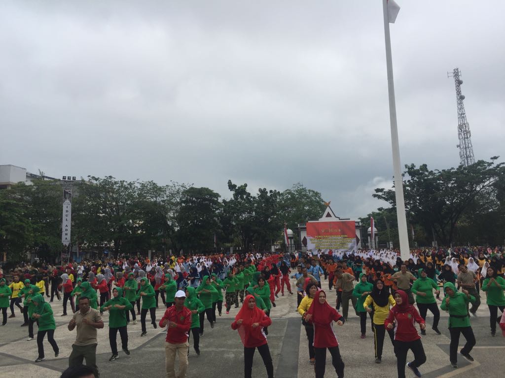 Pecahkan Rekor Muri, Kodim 0314/Inhil Gelar Senam Tari Gemu Famire