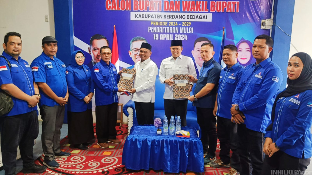 Kompak,! Darma Wijaya-Adlin Tambunan Resmi Daftar Cakada di DPC Partai Demokrat Sergai