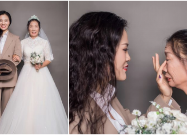 Wanita Ini Menjadi 'Pengantin Pria' untuk Ibunya, Ceritanya Mengharukan
