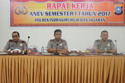 Polres Inhil Gelar Raker Analisa dan Evaluasi Semester I 2017