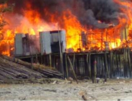 Karena Kompor, 7 Pintu Rumah Kontrakan di Kateman Hangus Terbakar