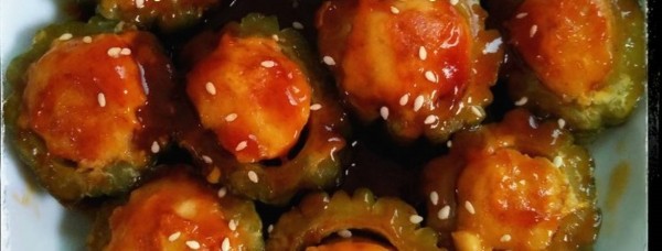 Menu Makan Siang: Pare Isi Ayam Saus Tiram Pedas
