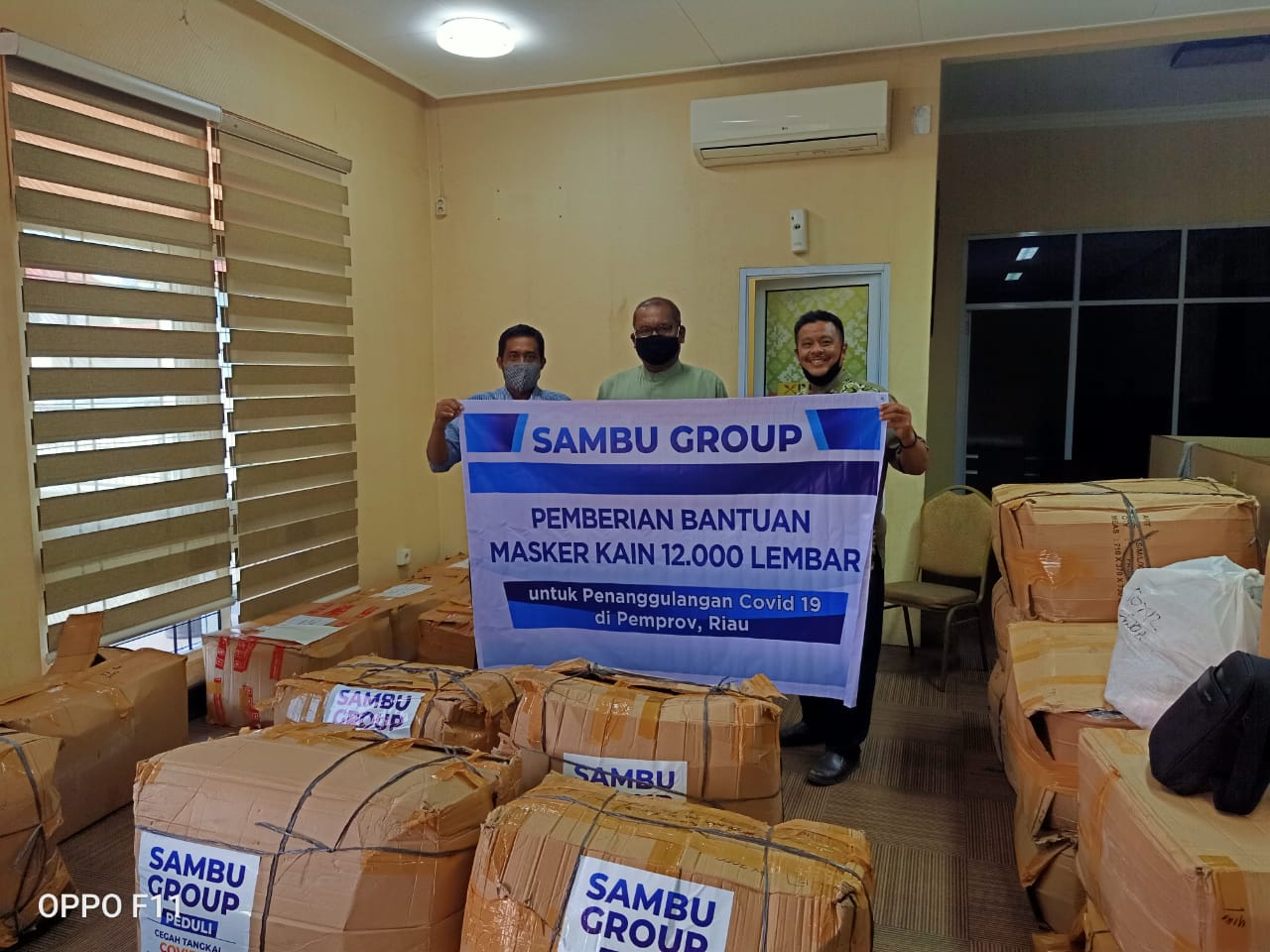 Sambu Group Donasikan 12 Ribu Masker ke Pemprov Riau