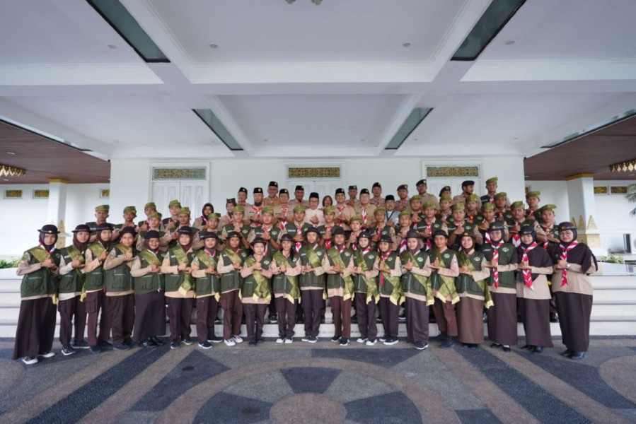 53 Kontingen Pramuka Riau Berangkat ke Pertikawan Regional Sumatera 2023 di Jambi