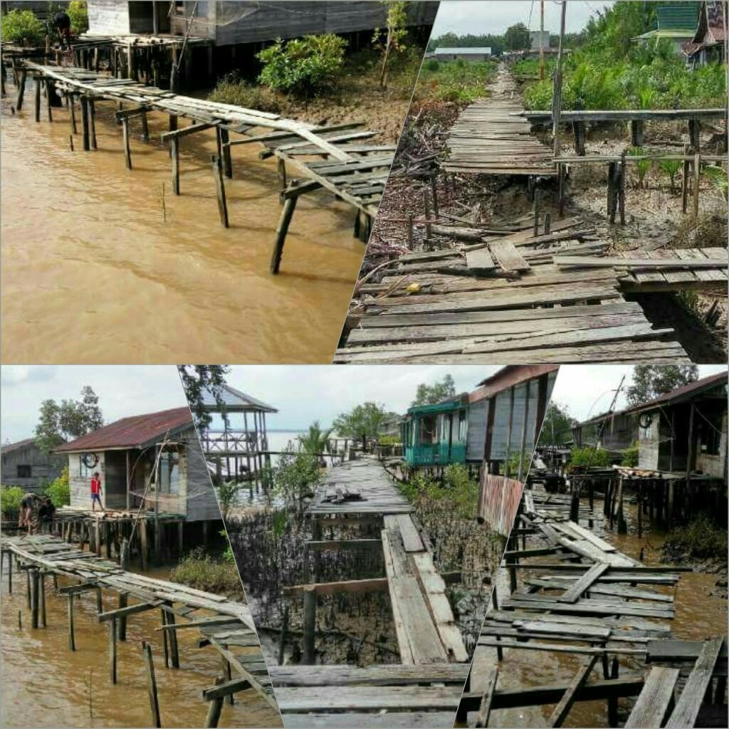 Memprihatinkan, Jalan Jerambah di Desa Kuala Gaung Rusak Parah