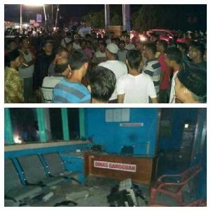 Listrik Padam, Ratusan Warga Ujungbatu Rohul Rusak Kantor PLN