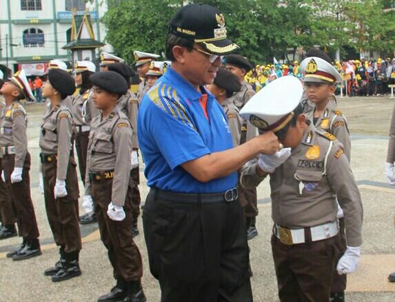 Polisi Cilik Tembilahan Berhasil Curi Perhatian Bupati Inhil