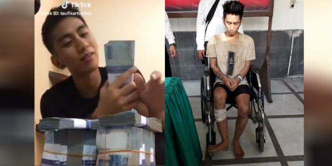 MAMPUS... Pamer Setumpuk Uang Curian di TikTok, Pemuda Manado Dibekuk