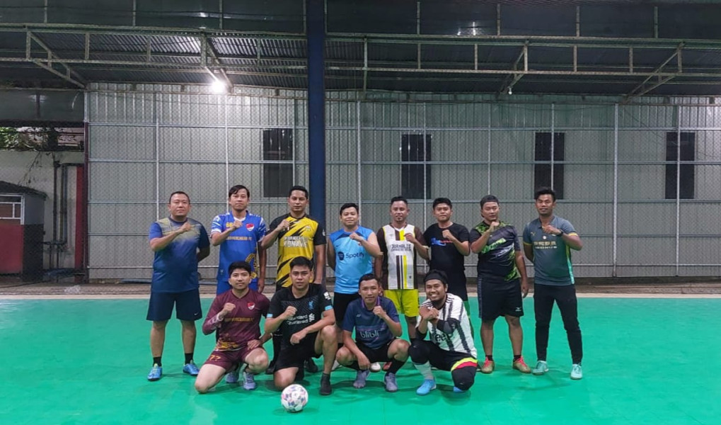 PWI Inhil Fun Futsal Bersama Satres Narkoba Polres Inhil