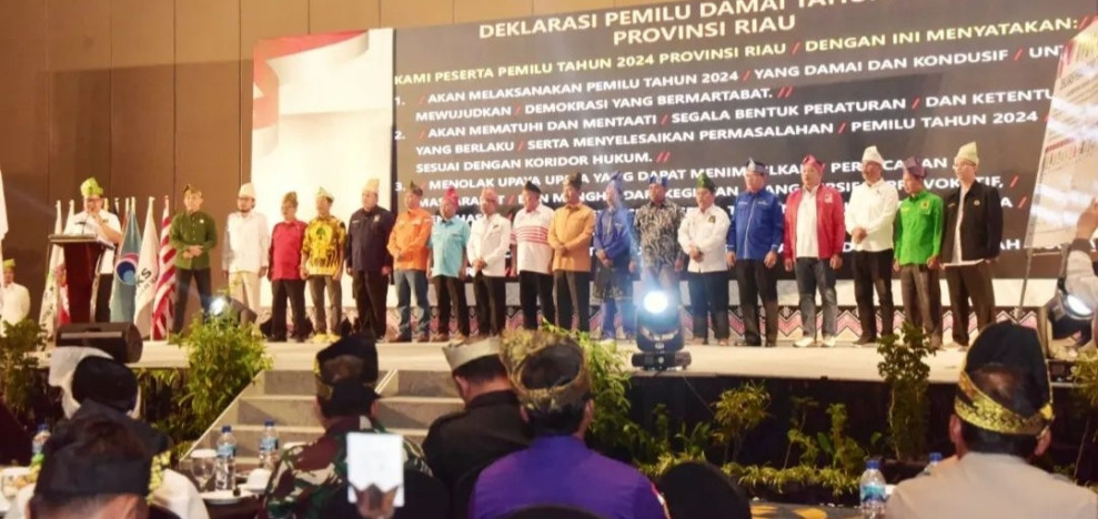 Pemkab Inhil Ikuti Deklarasi Pemilu Damai 2024