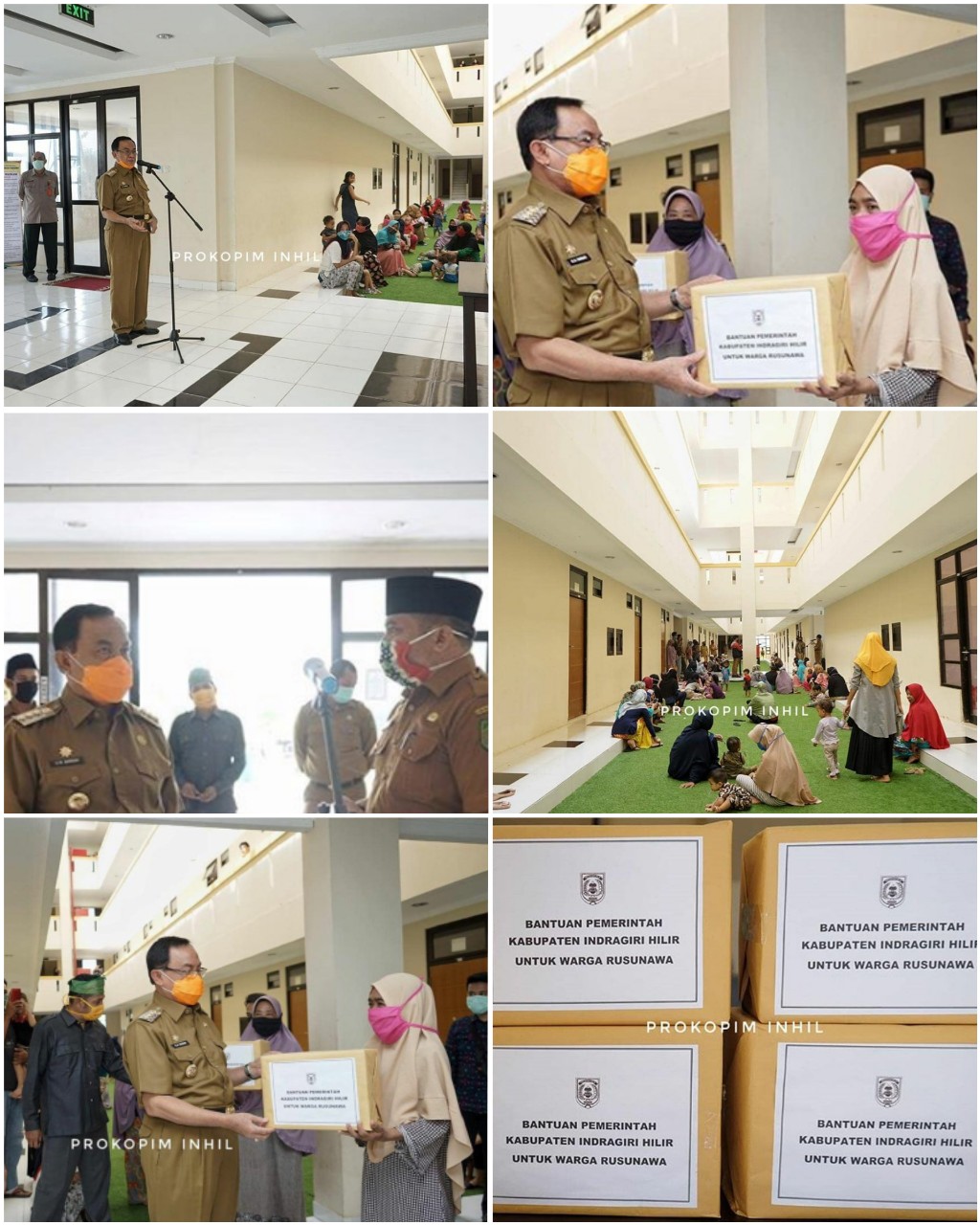 Peduli Covid-19, Bupati Inhil Berikan Bantuan Warga di Rusunawa