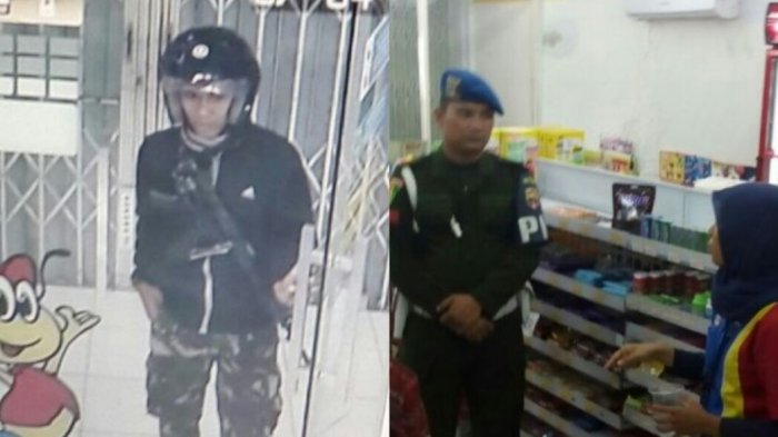 Seorang Pria Pakai Atribut TNI Rampok Indomaret, Rp 150 Juta Melayang