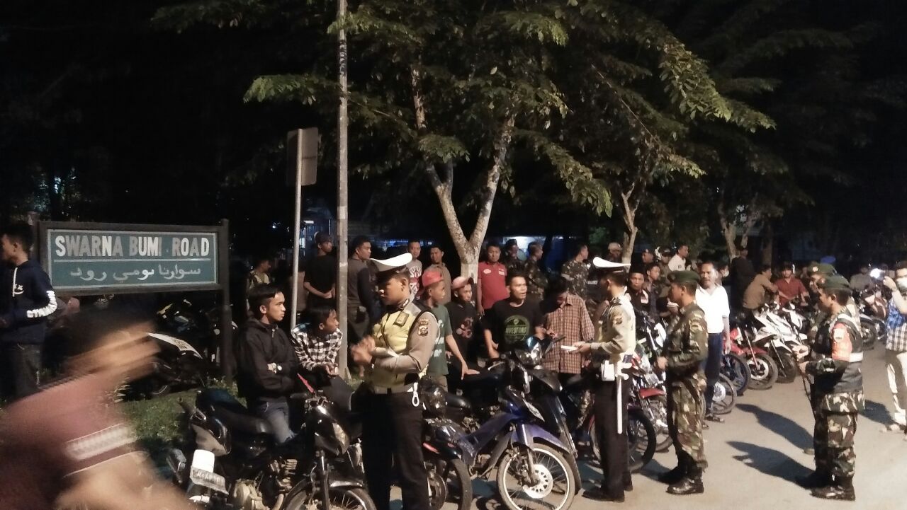 Malam Minggu, Polres Inhil Bersama Kodim 0314/Inhil Turun Berantas Geng Motor