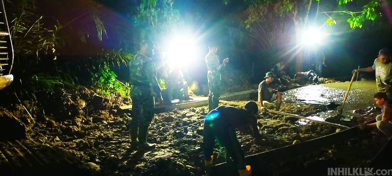 Siang Malam Dikebut, Progres Pembuatan Jalan Rigid Beton Terus Meningkat