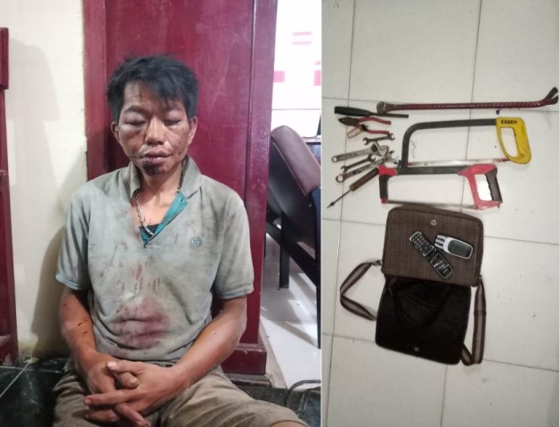 Nekat Kali! Gasak Tiang Lampu, Pria ini 'Remuk' Dihajar Warga