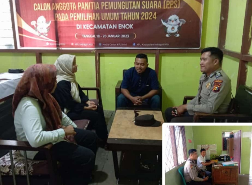 Pastikan Keamanan Terjaga, Polsek Enok Sambangi PPK dan Kantor Camat Enok