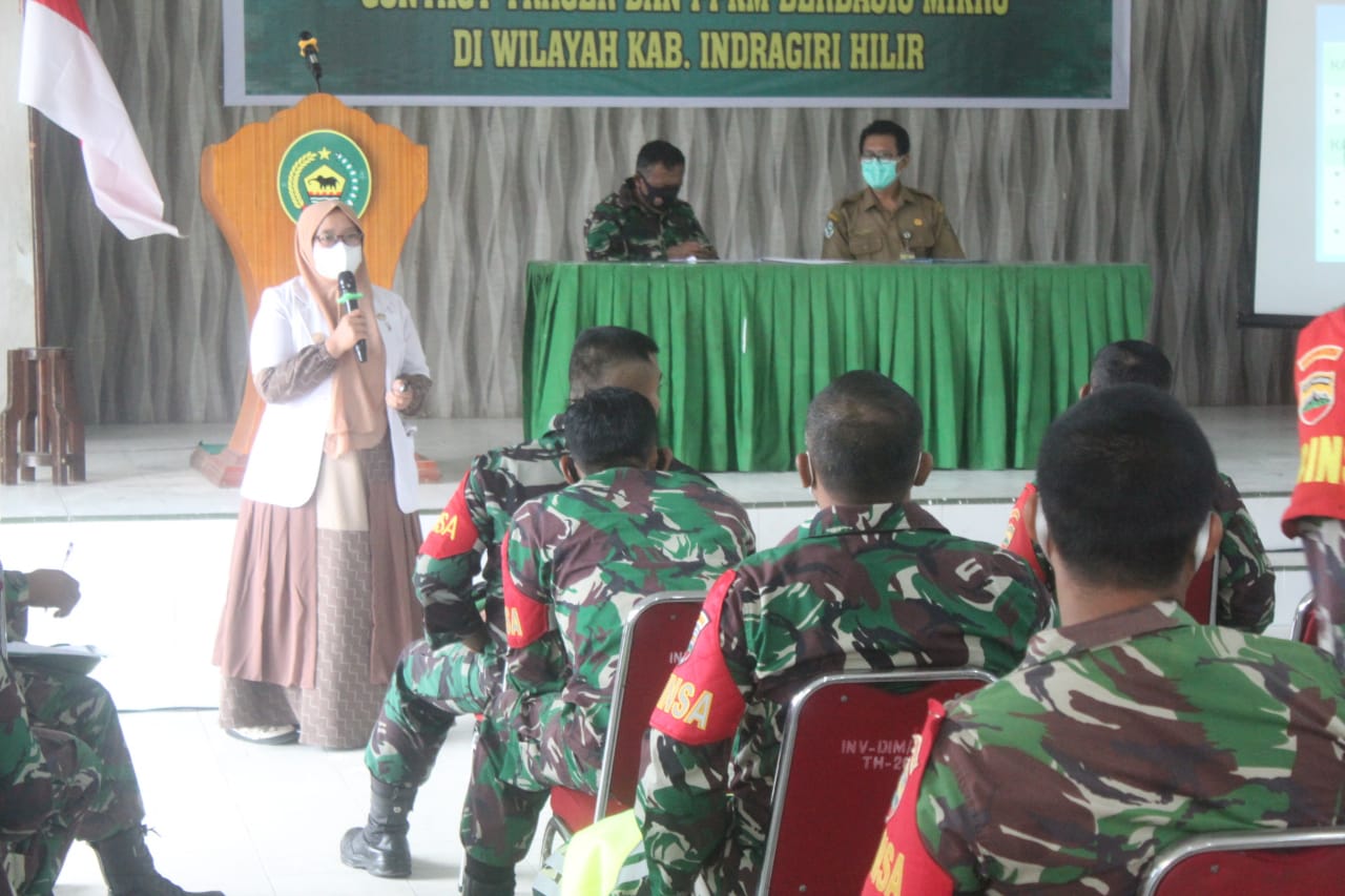 Kodim 0314 Inhil Bersama Diskes Gelar Pelatihan Contac Tracer dan PPKM Berbasis Mikro