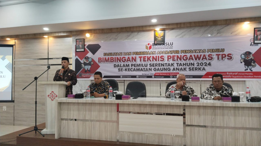 Puluhan Pengawas TPS se-Kecamatan Gaung Anak Serka Ikuti Bimtek Pemilu 2024